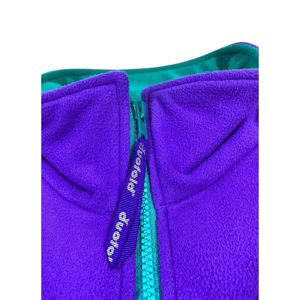 VTG 90s Duofold Ski Jacket Fleece Micro Climate Womens S Purple Teal USA 1/4 Zip